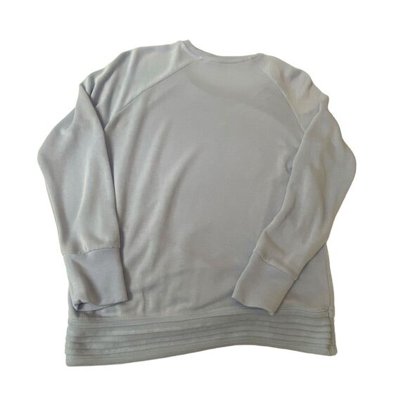 Athleta Serenity Criss Cross Sweatshirt Lt. Blue Crew Neck Soft Modal Stretch XS - Picture 9 of 10